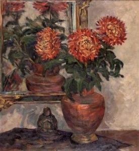 pirlo hödl 1905-1978,"Blumenstillleben mit Chrysanthemen und kleinem Bu,Palais Dorotheum 2010-11-16