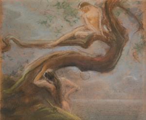PIRNER Maximilian 1854-1924,Femmes nues dans un arbre,Ader FR 2023-11-03