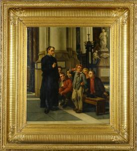 PIRON Auguste 1816-1895,Intérieur d'Eglise,1866,Galerie Moderne BE 2019-09-09