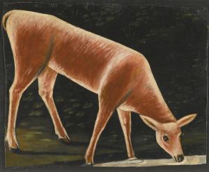PIROSMANI NIKO 1866-1918,ROE DEER DRINKING FROM A STREAM,Sotheby's GB 2016-06-07