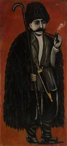 PIROSMANI NIKO 1866-1918,Shepherd in a Felt Cloak against a Red Background.,MacDougall's 2011-06-08