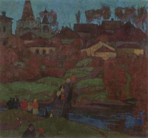 PISAREV Aleksei Ivanovich 1909-1970,Evening in Uglich,1966,Bonhams GB 2012-06-27