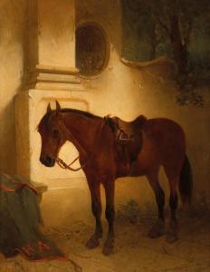 PISCHINGER Carl 1823-1886,Before the Ride,Palais Dorotheum AT 2022-02-22