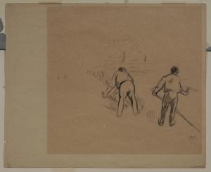PISSARRO Camille 1830-1903,Hommes aux faucilles,1884,Brunk Auctions US 2013-11-15