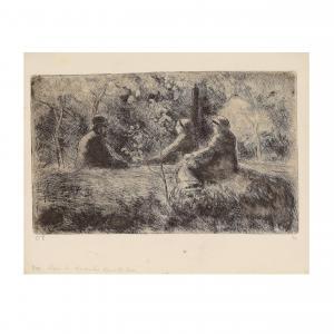 PISSARRO Camille 1830-1903,Repas du Dimanche dans les Bois,1923,Cornette de Saint Cyr FR 2024-04-16