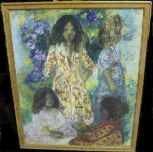 PISSARRO Roboa 1878-1945,FOUR GIRLS IN A GARDEN,William Doyle US 2001-07-12