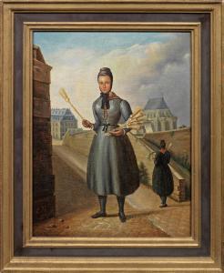 PISTORIUS Eduard Karl Gustav 1796-1862,Besenverkäuferin Darstellung einer jungen Frau,,1832,Schloss 2021-09-04