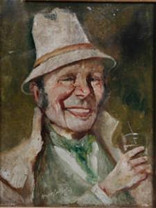 PITCHER Henry 1800-1900,Portrait of a smiling gentleman raising aglass, on,Bonhams GB 2008-09-04