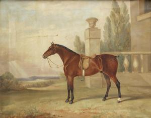 PITMAN John 1820-1846,'Bobtail' - a saddled hunter before a landscape,Bonhams GB 2017-03-29