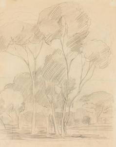 PITT MORISON GEORGE 1861-1946,STUDY FOR TREES,GFL Fine art AU 2023-04-27