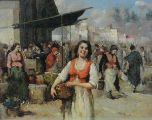PITTO Giacomo 1872-1981,A Continental street market,Burstow and Hewett GB 2014-04-30