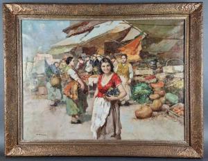 PITTO Giuseppe 1857-1928,"Marché aux fruits",Legros BE 2023-05-24
