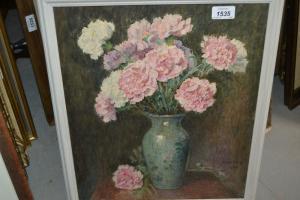 PITTS Mary 1800-1900,carnations in a vase,Lawrences of Bletchingley GB 2018-09-04
