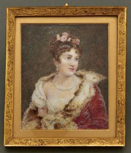 PITTS Mary 1800-1900,Portrait Miniature of a Lady,Mellors & Kirk GB 2021-08-10