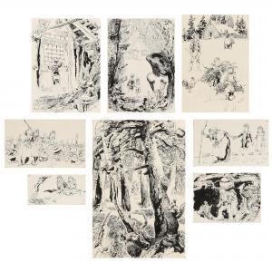 PITZ Henry Clarence 1895-1976,Seven Illustrations for Hansel and Gretel,Leland Little US 2022-07-21