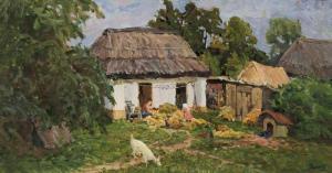PIVEN FOMINA YULIYA 1966,Winnowing Wheat at the Cottage Door,Whyte's IE 2009-12-07