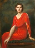 PIZZELLA Edmundo 1868,A portrait of a lady in red,1933,Bonhams GB 2012-01-30