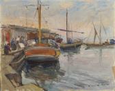 PLACIDO Errico 1909-1983,Nel porto,Vincent Casa d'Aste IT 2023-05-18