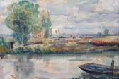 PLACIDO Errico 1909-1983,Paesaggio fluviale,Pirone Casa d'Aste IT 2023-05-04