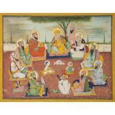 Plains Punjab 1800-1800,THE TEN HOLY SIKH GURUS WITH GURU NANAK DEV ATCENT,1860,Sotheby's 2010-09-16