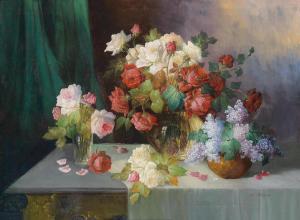 PLANER Josef 1920,Bouquet of flowers with roses,Palais Dorotheum AT 2014-03-11