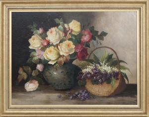 PLANER Josef 1920,Tabletop still life with lilacs and roses,Eldred's US 2016-09-23