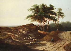PLAS Laurens 1828-1893,Heidelandschaft mit Schäfer,Von Zengen DE 2022-09-02