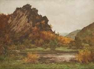 PLASKY Eugene 1851-1905,L'étang sous le rocher,1903,Horta BE 2016-12-12