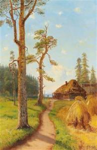 PLATONOV Semyon 1860-1925,Landscape with Farmhouse,Palais Dorotheum AT 2018-06-19