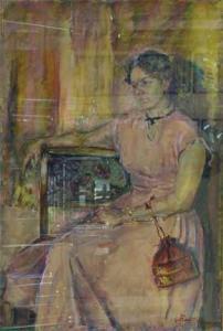 Platov Fiodor 1895-1967,Portrait of a Girl,1940,Sovcom RU 2009-05-20