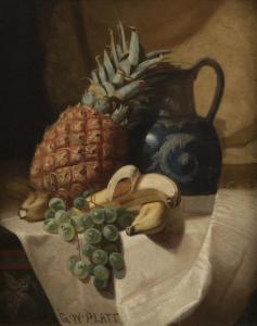 PLATT George,Still life with pineapple, bananas and grapes,John Moran Auctioneers 2017-10-24