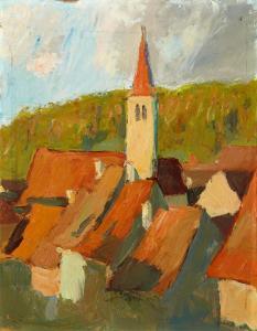 PLATTNER OTTO 1886-1951,Sommertag in Liestal,1922,Zofingen CH 2022-11-26