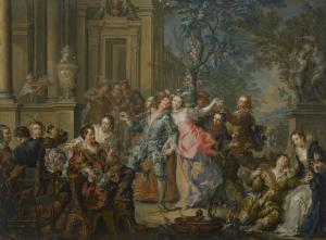PLATZER Johann Georg,An elegant company making merry in a palace garden,Christie's 2023-01-25