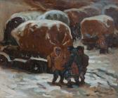 PLAZEAU Alfred 1875-1918,Camions sous la neige,1917,Millon & Associés FR 2012-01-27