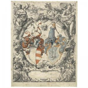 PLEPP Hans Jacob 1557-1597,THE GEBHART AND RECHBURGER ARMS WITH FOUR ALLEGORI,Sotheby's 2009-01-28