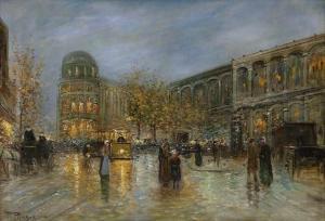 PLESSNER Rudolf 1889-1977,Ansicht vom Postdamer Platz bei Nacht,1915,Galerie Bassenge DE 2019-11-29