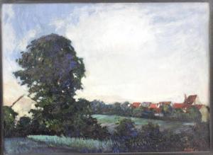 PLESSY R,Landscape with distant village,1927,Fellows & Sons GB 2019-09-16