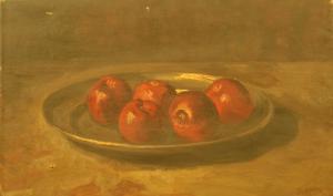 PLETSER George, Jurgen 1871-1942,Hooiberg en een stilleven met appels. Eèn gesign,Vendu Notarishuis 2007-05-08