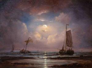 PLEYSIER Ary 1809-1879,Bomschuiten in the surf at night,1835,AAG - Art & Antiques Group 2018-11-26