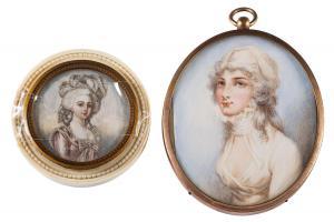 PLIMER Nathaniel 1752-1822,A miniature portrait of a lady, thought to ,Bearnes Hampton & Littlewood 2024-01-16