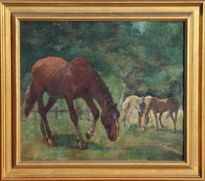PLOCK Ludwig Wilhelm 1871-1940,Horses in Pasture,1910,Ro Gallery US 2012-05-04