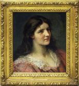 PLOCKHORST Bernhard 1825-1907,Portrait einer jungen Dame,1897,Reiner Dannenberg DE 2021-06-17