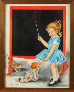 PLUCKEBAUM Meta 1876-1945,Girl with doll,Twents Veilinghuis NL 2022-01-06