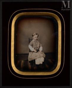 PLUMIER Victor,Deux portraits d'enfants dans la même tenue,1850,Millon & Associés 2023-05-23