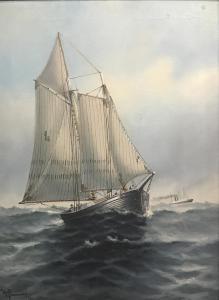 PLUMMER William H./ Willis 1839-1934,Sailboat on Rough Seas,1921,Clars Auction Gallery US 2020-04-19