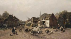 PLUMOT Andre 1829-1906,Village de Castel,1884,Christie's GB 2017-03-16