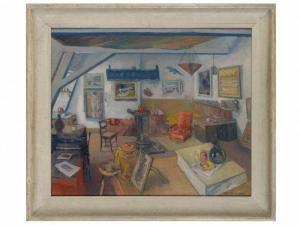 PLUYMERS Antoine 1910-1967,Atelier van de schilder,1941,Zeeuws NL 2018-06-05