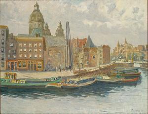 PLUYMERS Antoine 1910-1967,Vue du port d'Amsterdam,1941,Campo & Campo BE 2009-04-28
