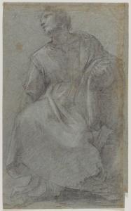 POCCETTI Bernardino 1542-1612,Study for a seated cleric in worship/prayer,Galerie Koller 2022-09-23