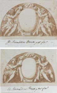 POCETTI Bernardino 1548-1612,Deux dessins sur le même montage,Millon & Associés FR 2013-04-12